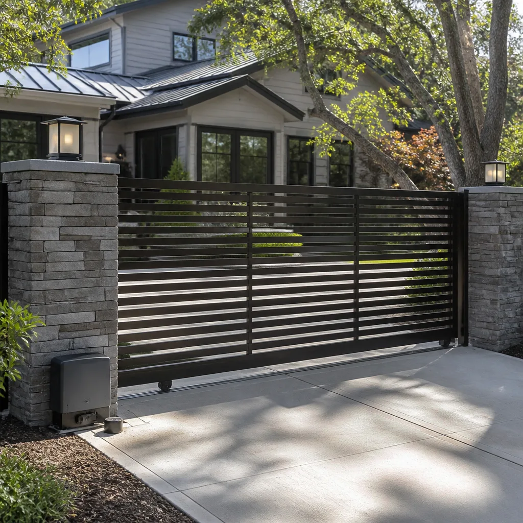 Sliding driveway gates
