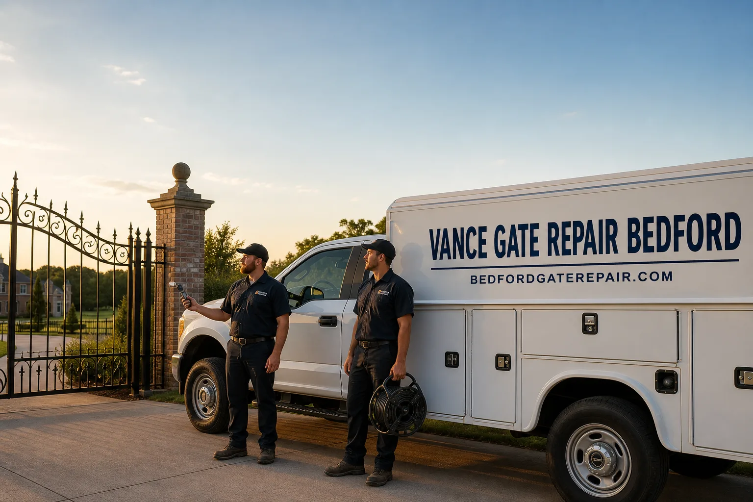 Vance Gate Repair Bedford gate repair service vehicle and crew in Bedford, TX